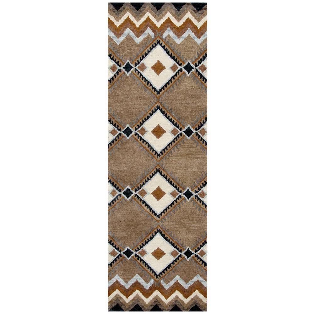 Hand Tufted Cut Pile Wool Rug, 2'6" x 8'. Picture 1