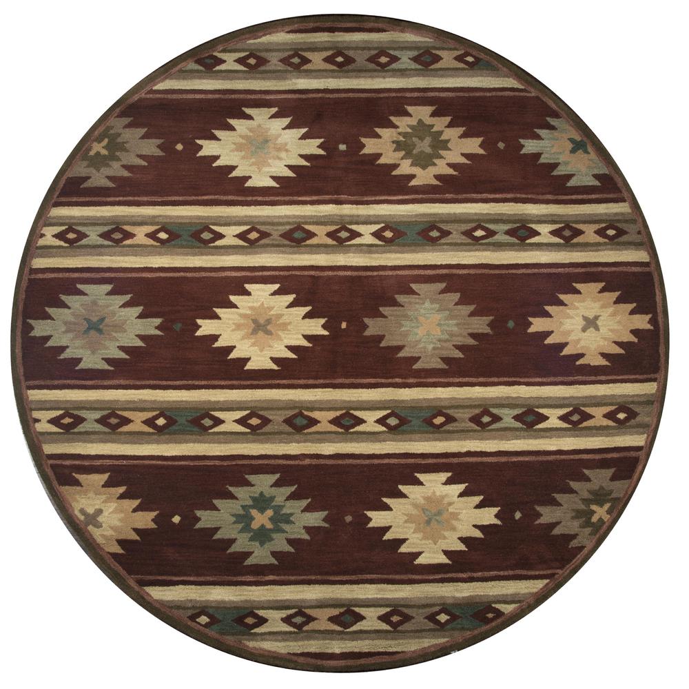 8' Round Hand-Tufted Round  Rug. Picture 1