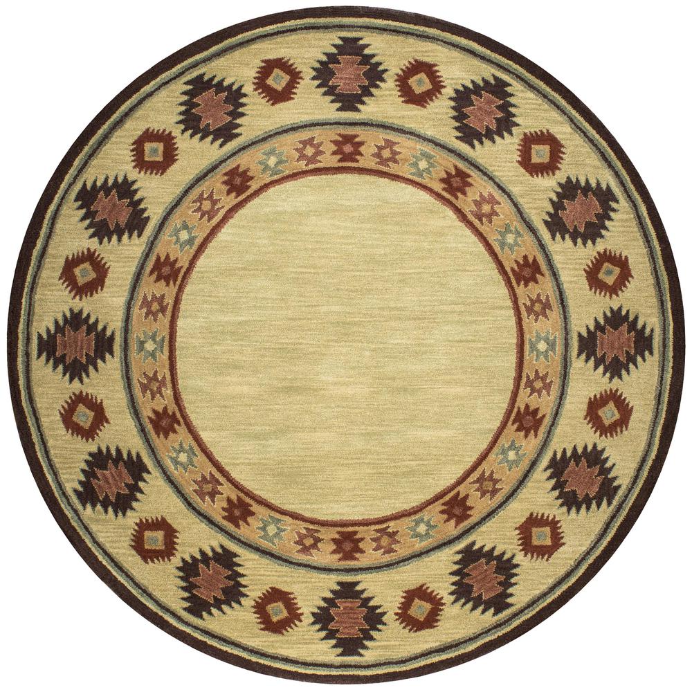 8' Round Hand-Tufted Round  Rug. Picture 1