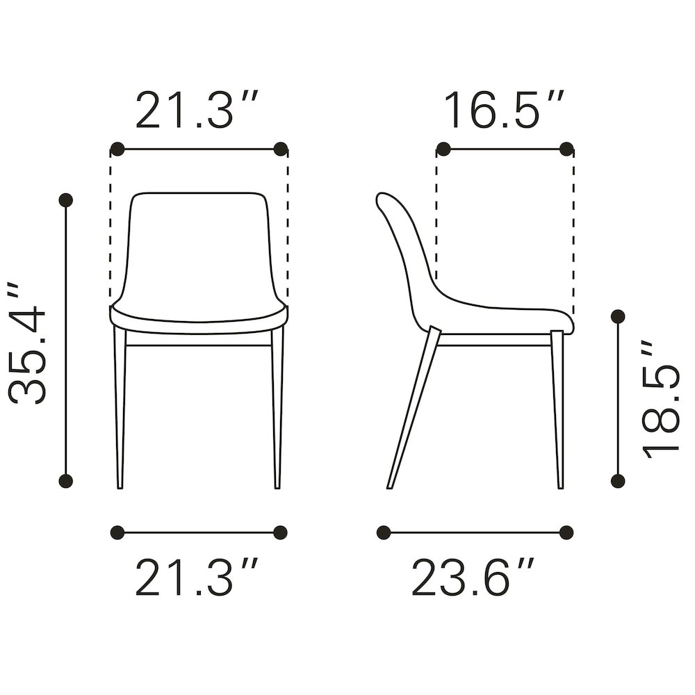 Magnus Dining Chair (Set of 2) Brown & Walnut. Picture 11