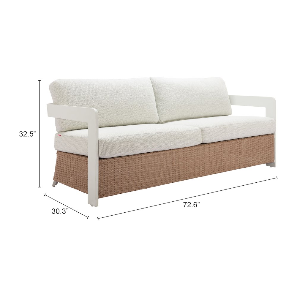 Gelo Sofa White & Brown. Picture 7