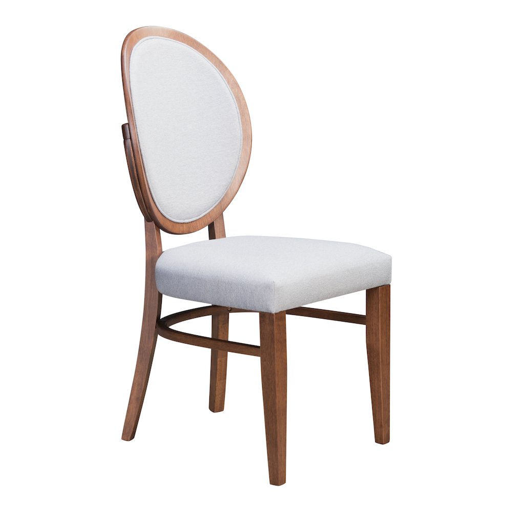 Regents Dining Chair (Set of 2) Walnut & Light Gray. Picture 1