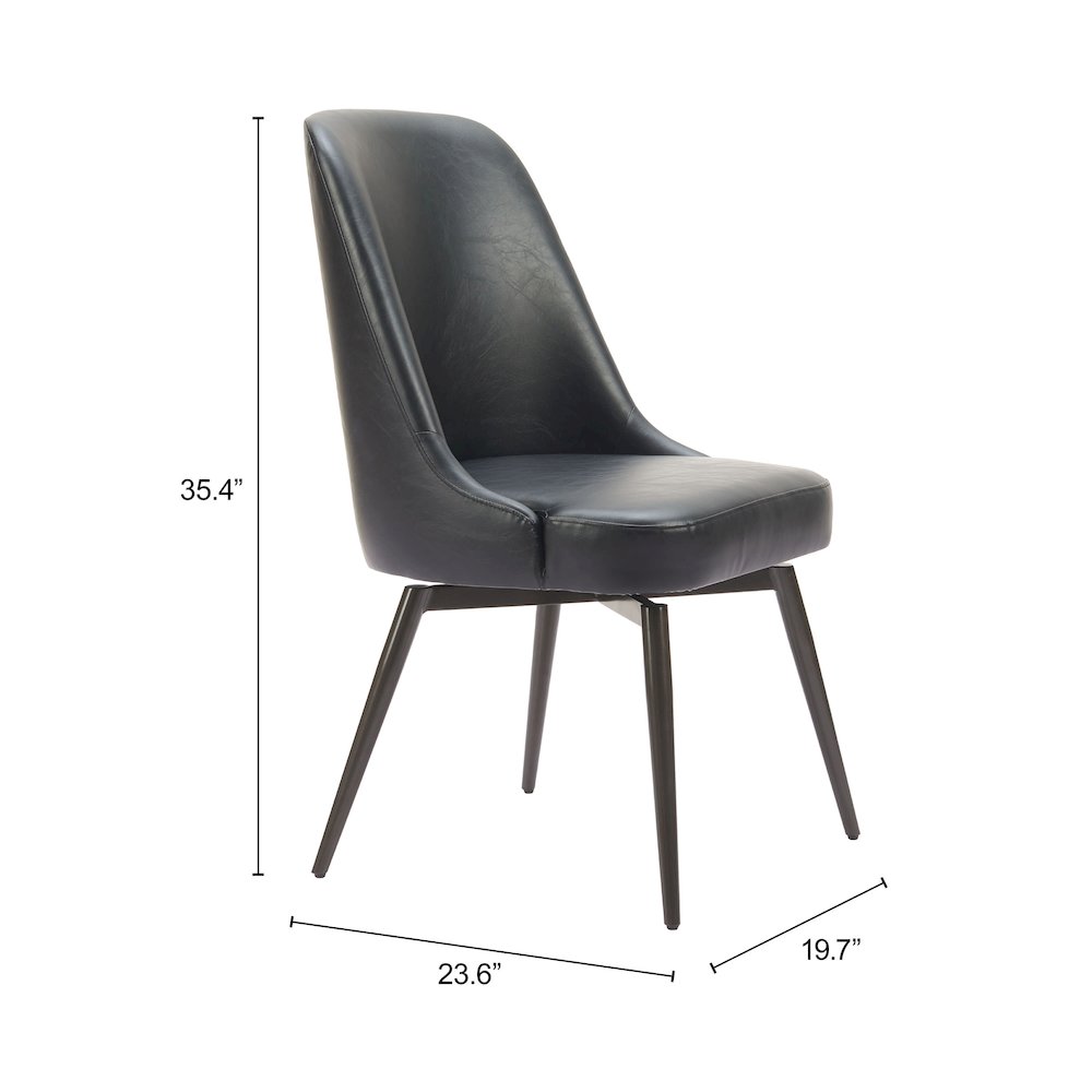 Keppel Swivel Dining Chair (Set of 2) Black. Picture 7