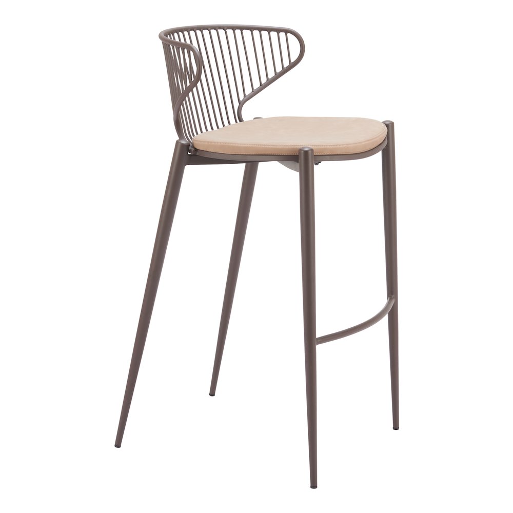 Silues Barstool (Set of 2) Taupe & Brown. Picture 1
