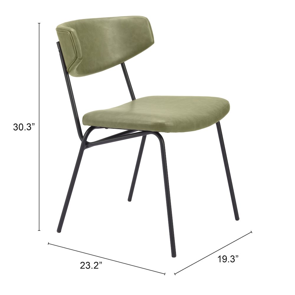 Charon Dining Chair (Set of 2) Green. Picture 10