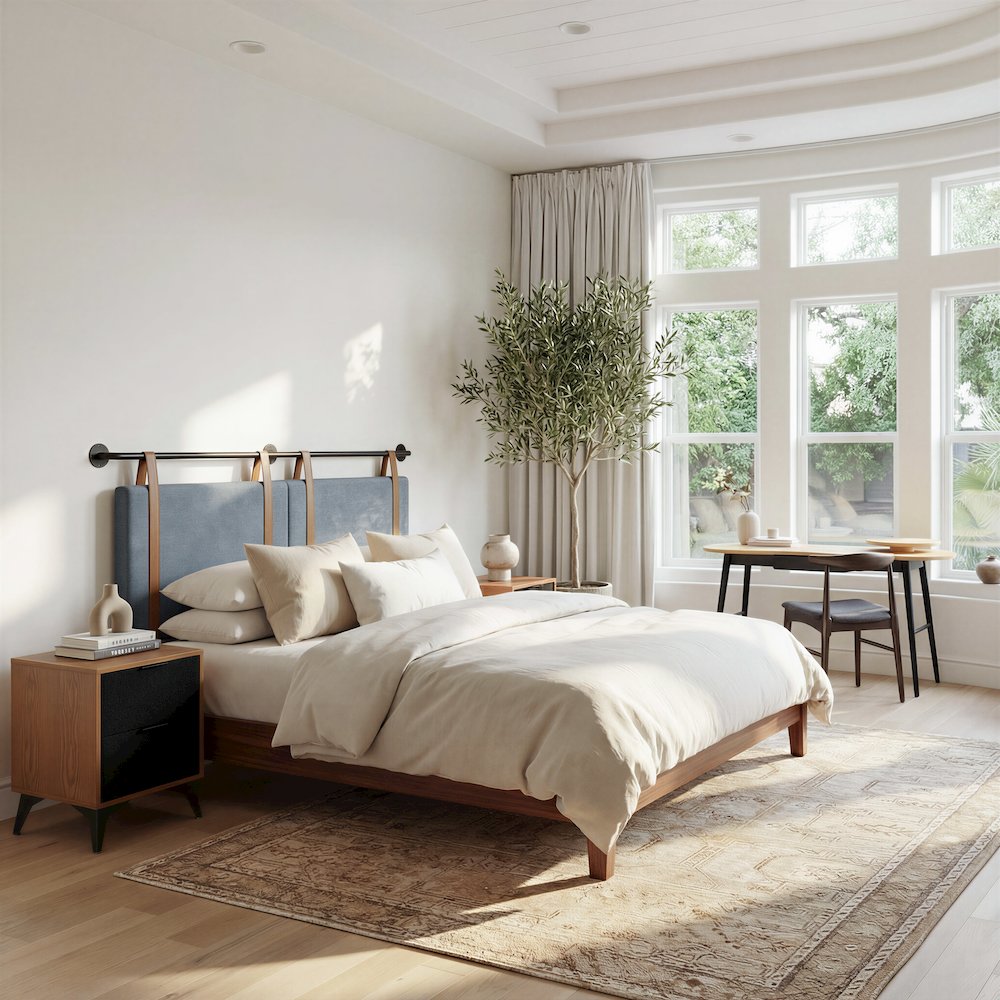 Luum Queen Platform Bed Frame Walnut. Picture 3