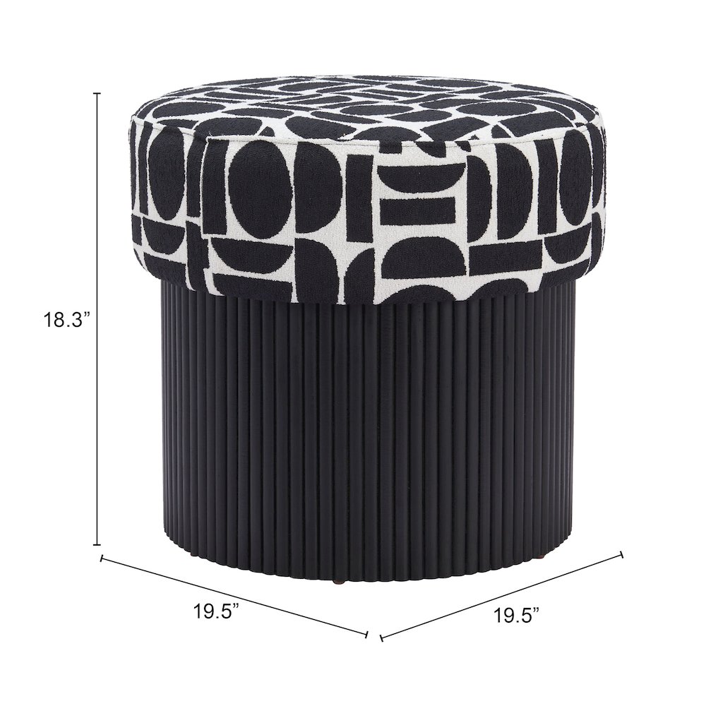 Boto Storage Ottoman Black & White. Picture 7