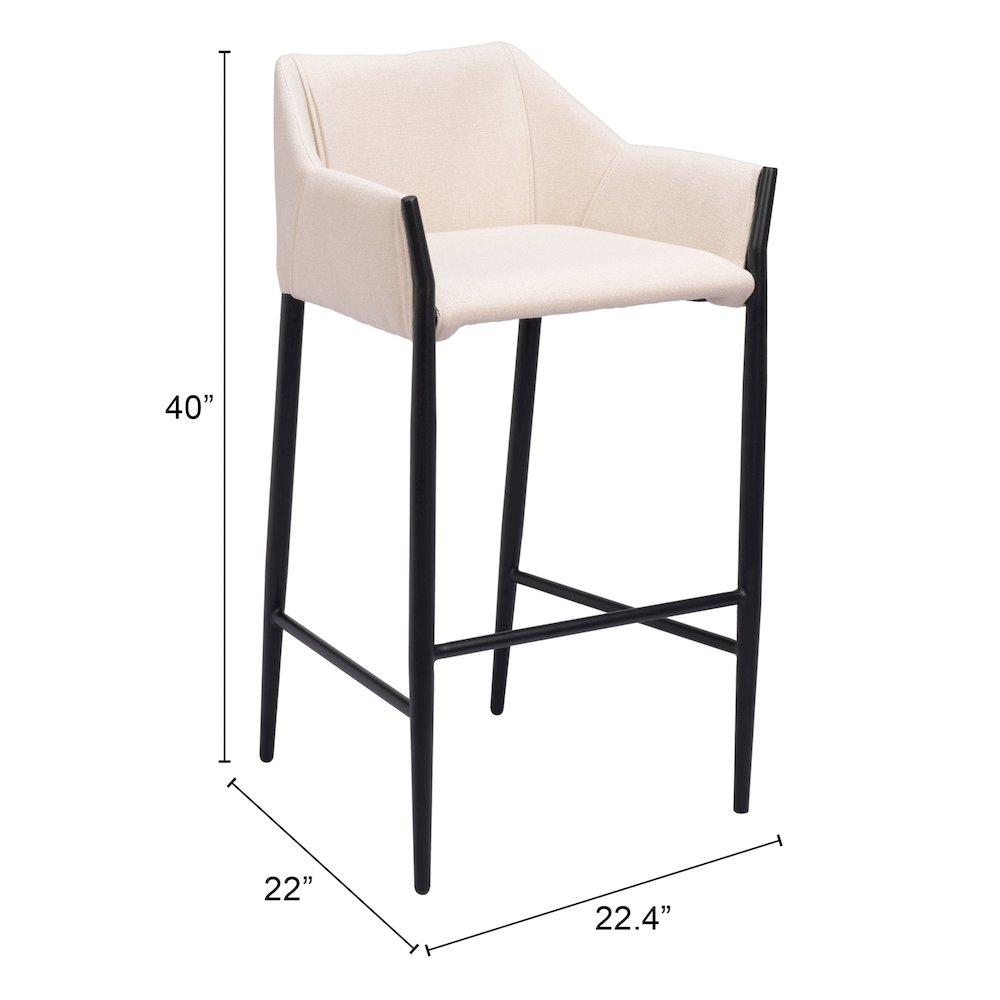 Andover Barstool Beige. Picture 7