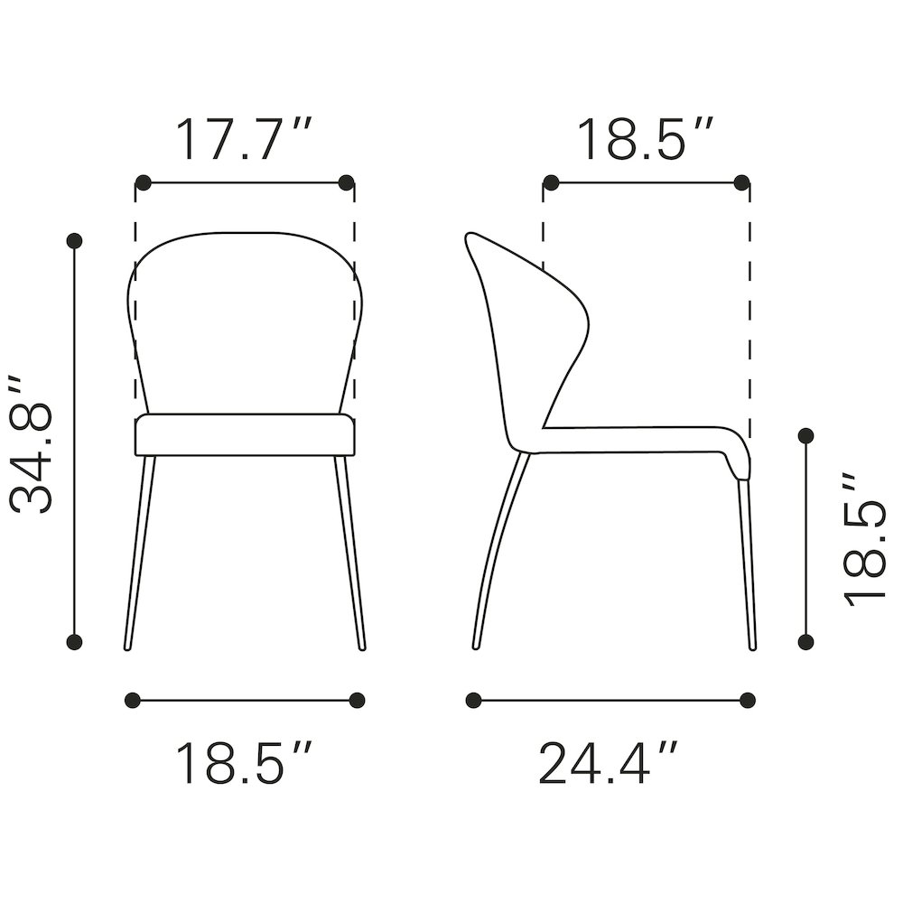 Oulu Dining Chair (Set of 4) Graphite. Picture 8