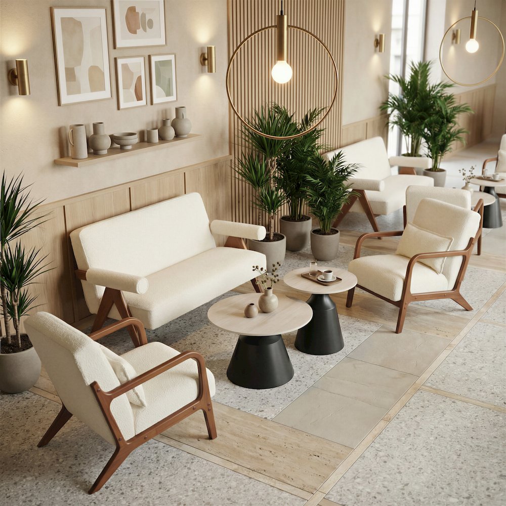 Encanto Loveseat Ivory. Picture 3
