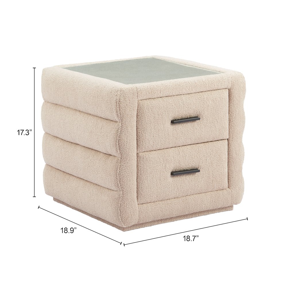 Soffice Nightstand Beige. Picture 7