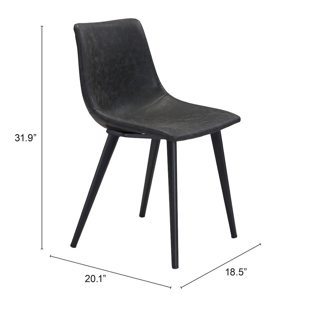 Daniel Dining Chair (Set of 2) Vintage Black. Picture 7