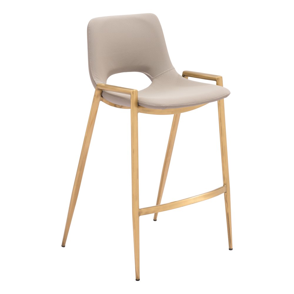 Desi Counter Stool (Set of 2) Beige & Gold. Picture 1