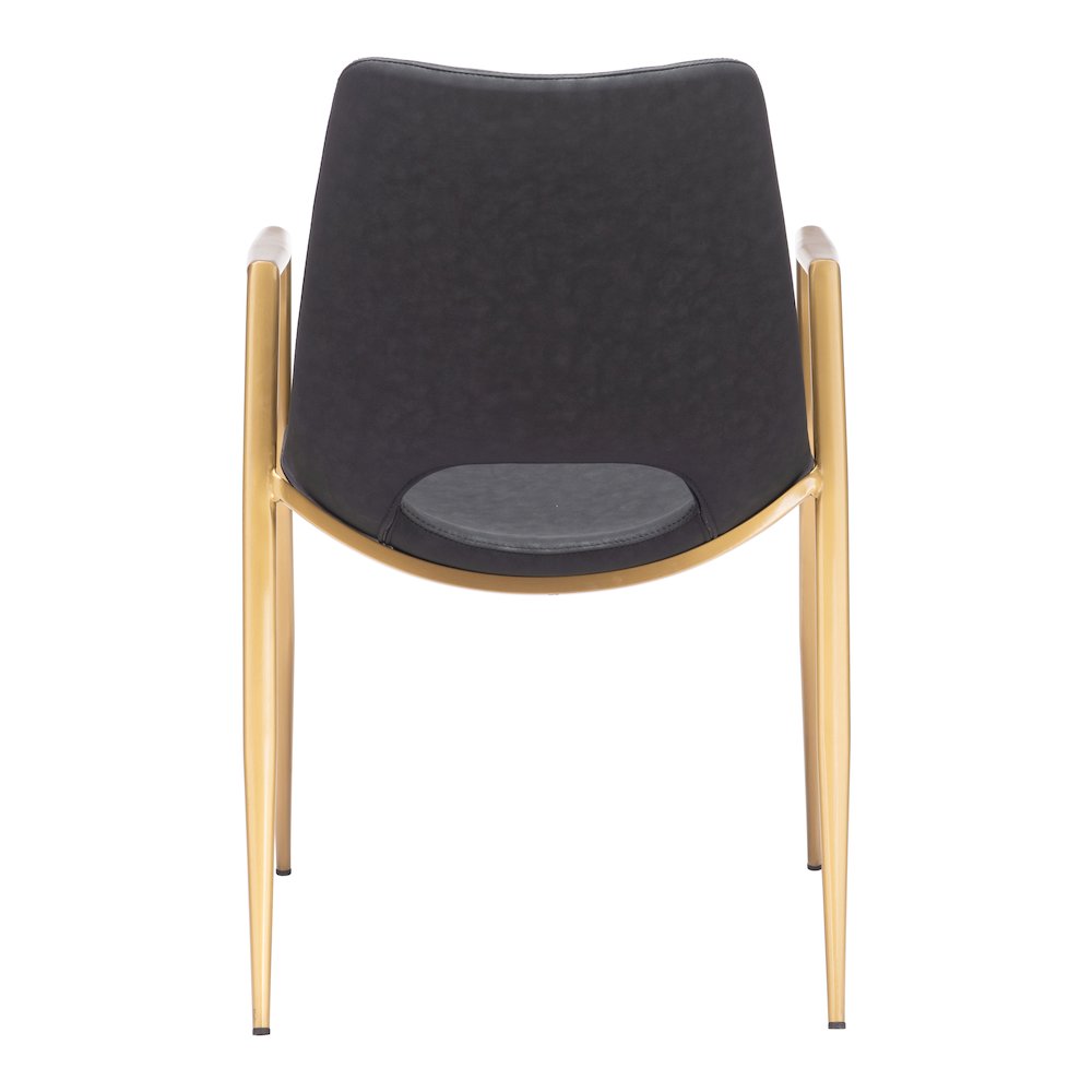 Desi Dining Chair (Set of 2) Black & Gold. Picture 4
