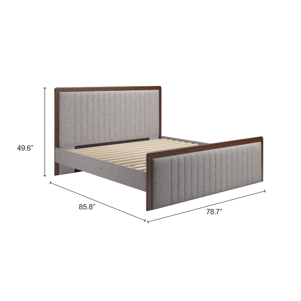 Somune King Bed Gray & Walnut. Picture 13