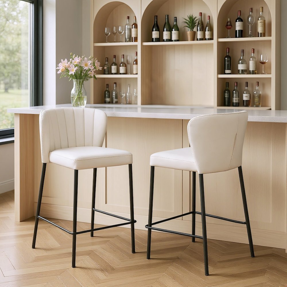 Linz Counter Stool (Set of 2) Cream. Picture 9