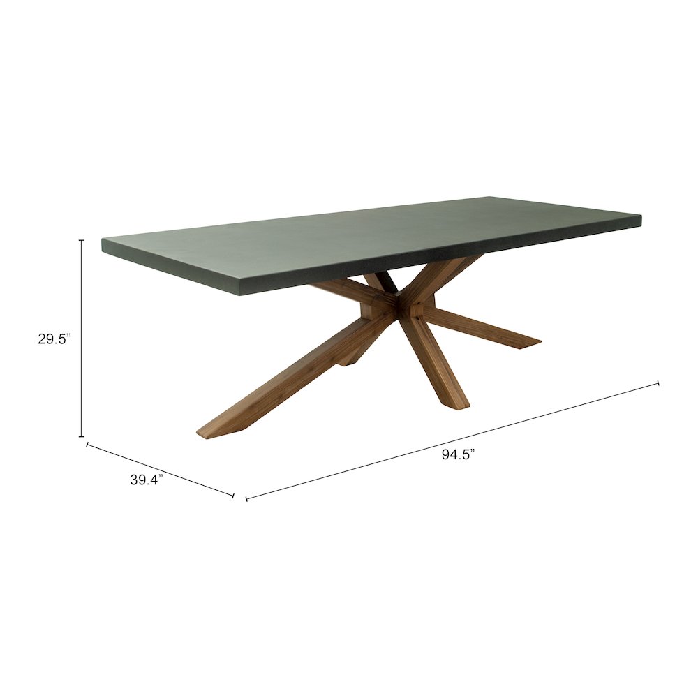 Suan Rectangular Dining Table Gray. Picture 7