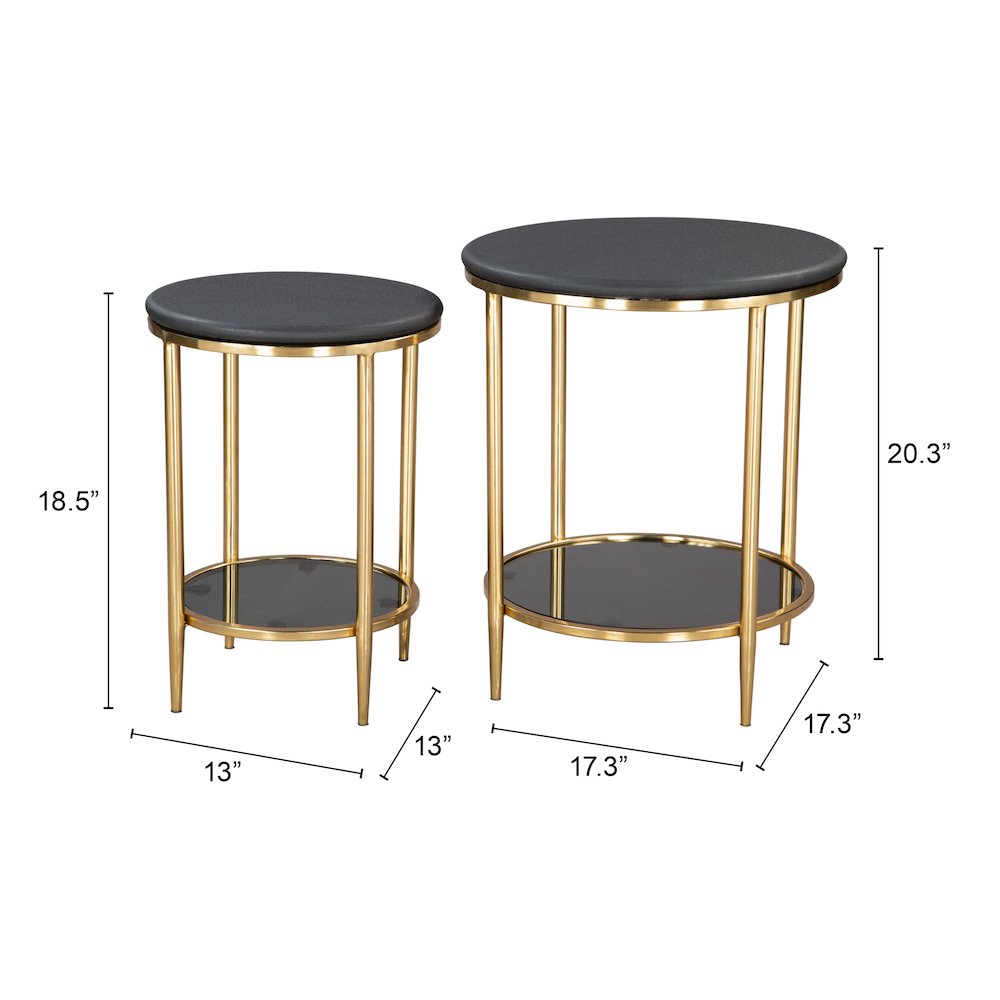 Koper Coffee Table Set (2-Piece) Black. Picture 6