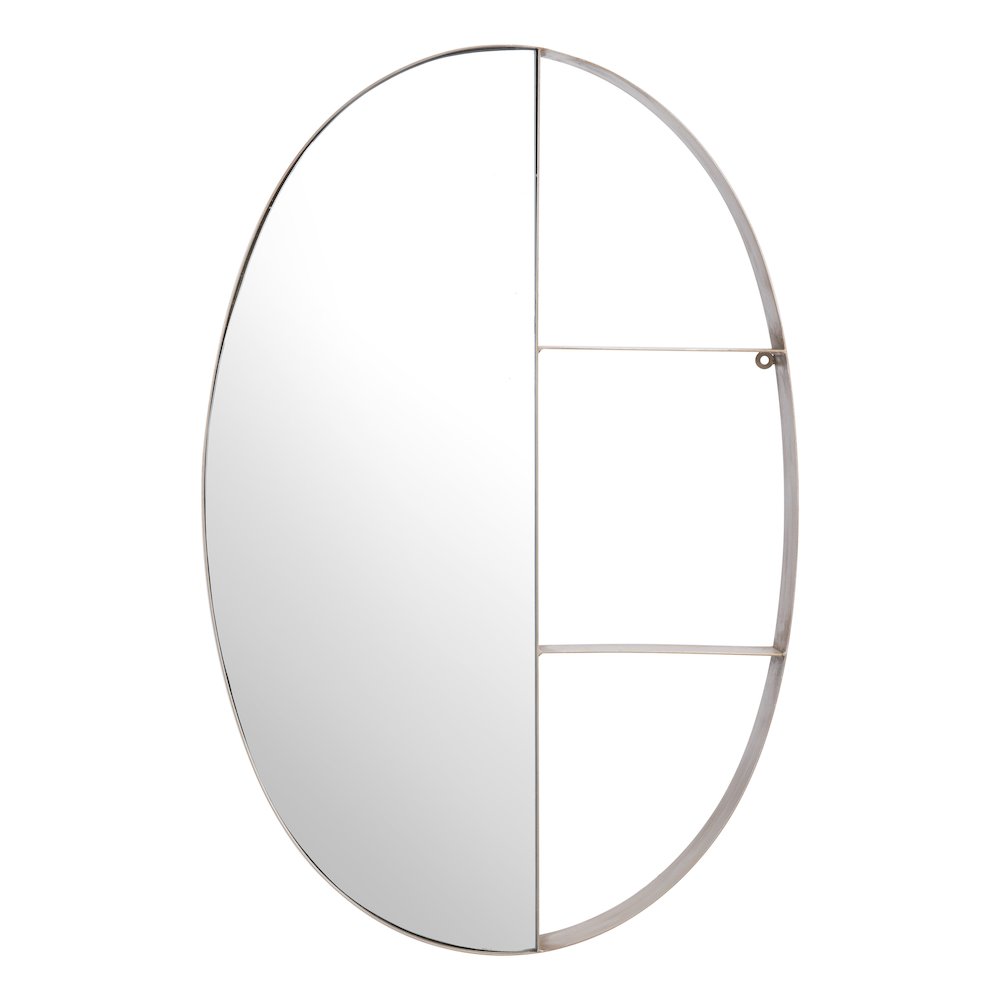 Latitude Oval Shelf Mirror Antique Bronze. Picture 2