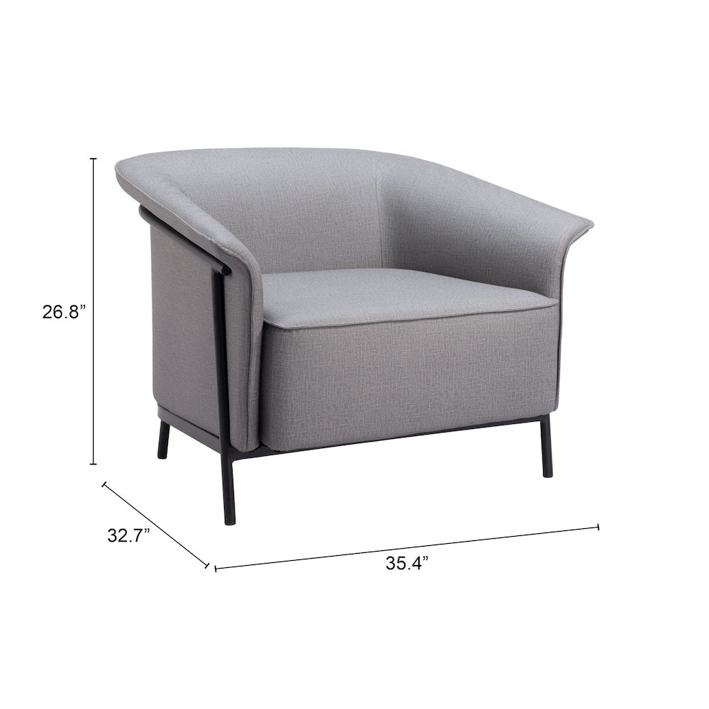 Burry Accent Chair Slate Gray. Picture 9