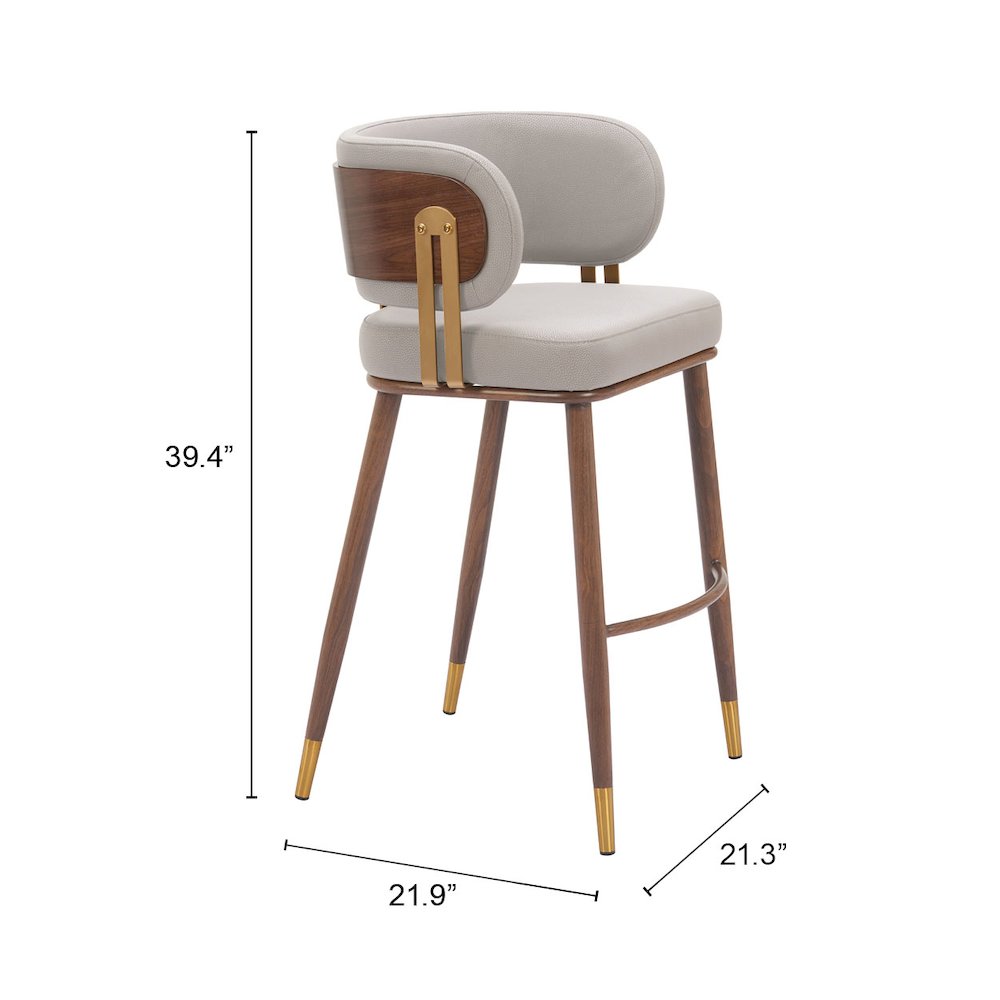 Brew Barstool Beige & Walnut. Picture 7