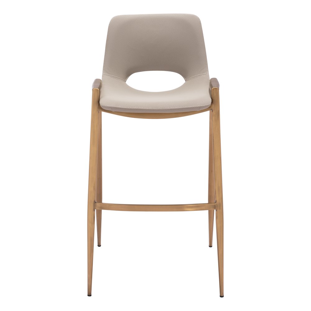 Desi Barstool (Set of 2) Beige & Gold. Picture 3