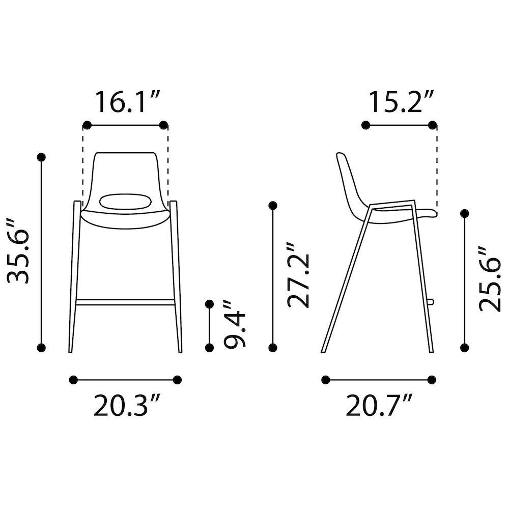 Desi Counter Stool (Set of 2) Brown & Walnut. Picture 11