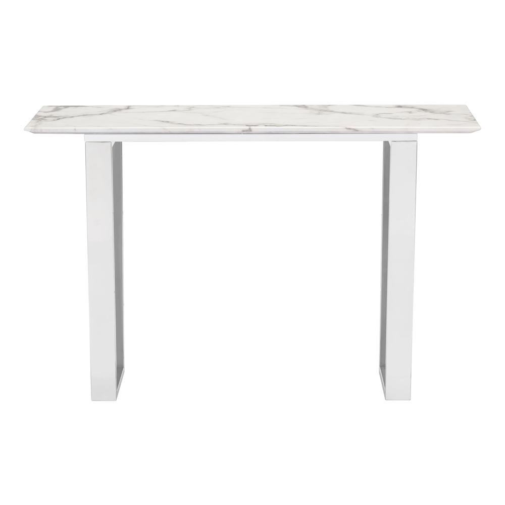 Atlas Console Table Stone & Brushed Stainless Steel. Picture 3
