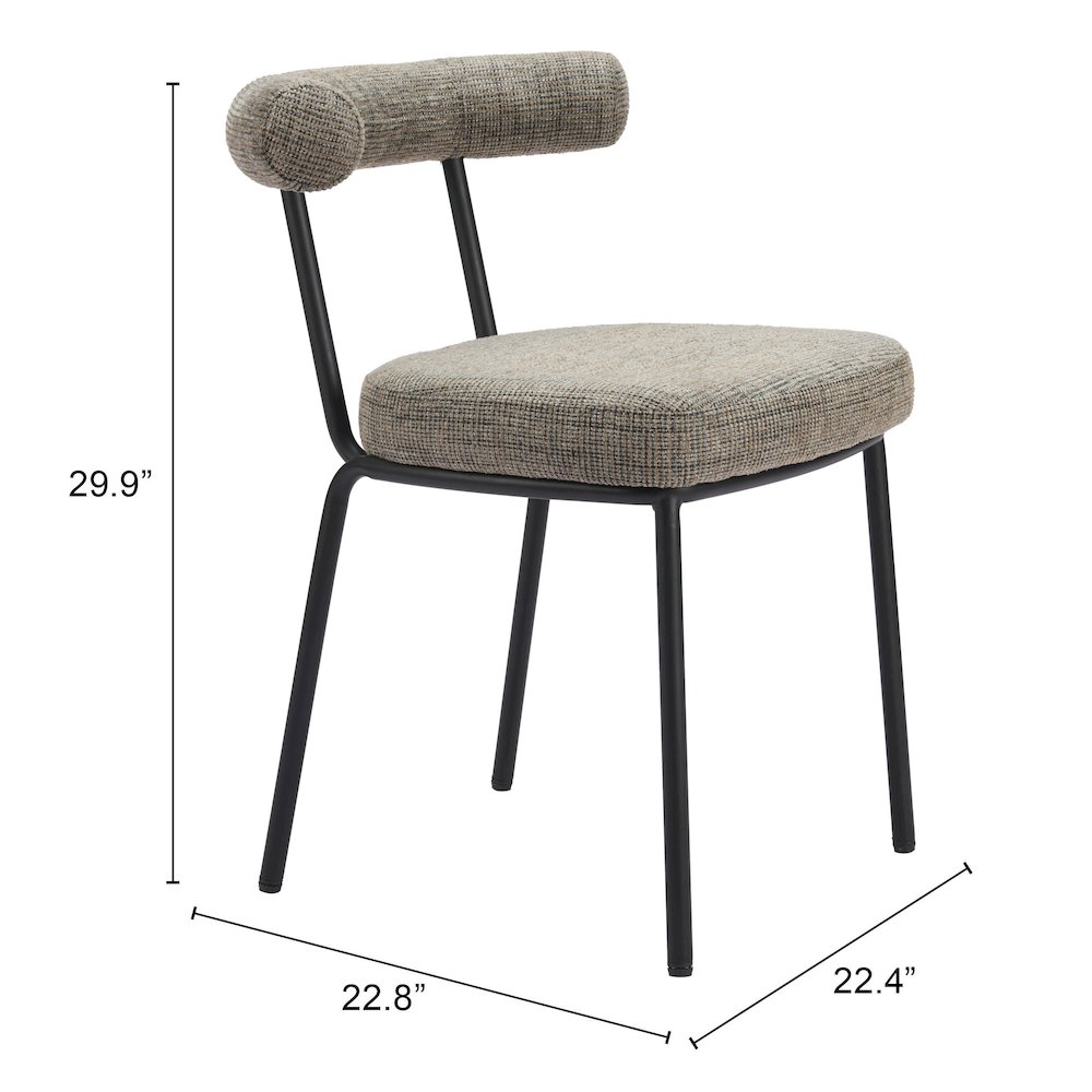 Kede Dining Chair (Set of 2) Green Tweed. Picture 7