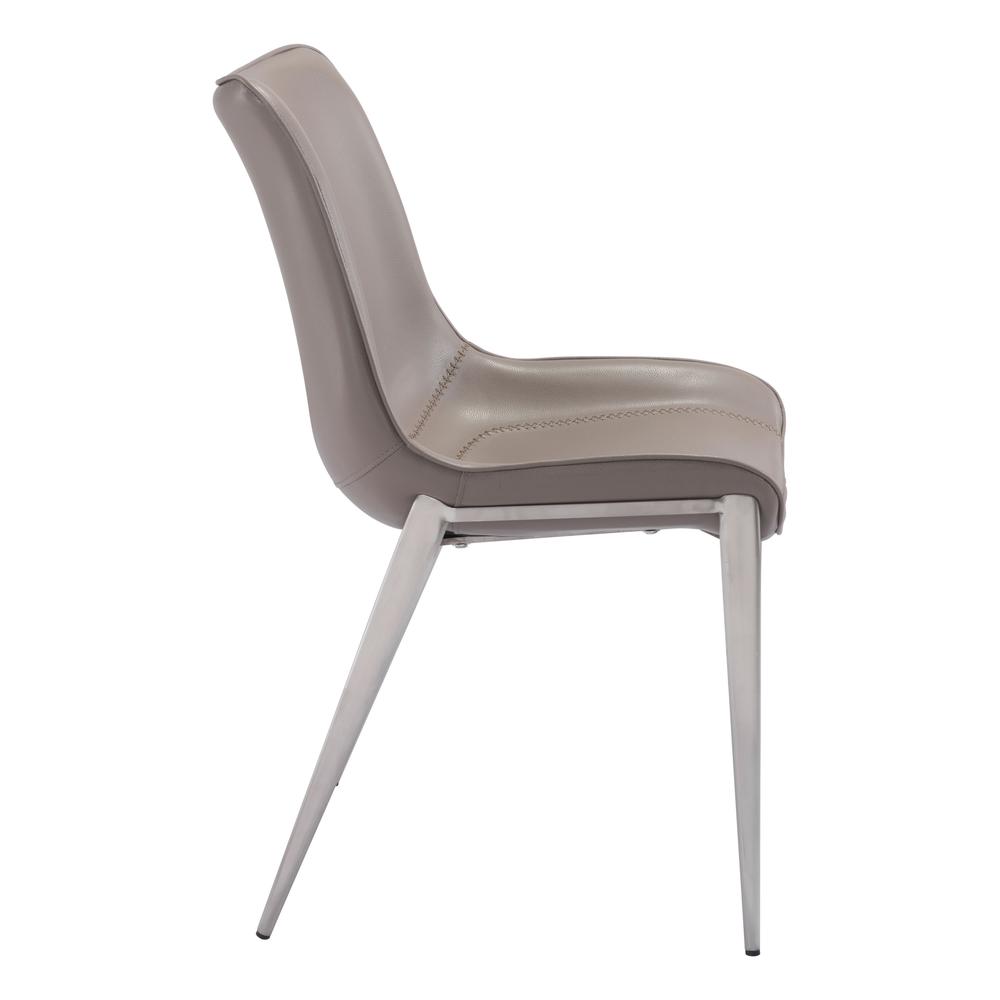Magnus Dining Chair (Set of 2), Gray & Brushed Stainless Steel, Belen Kox. Picture 2