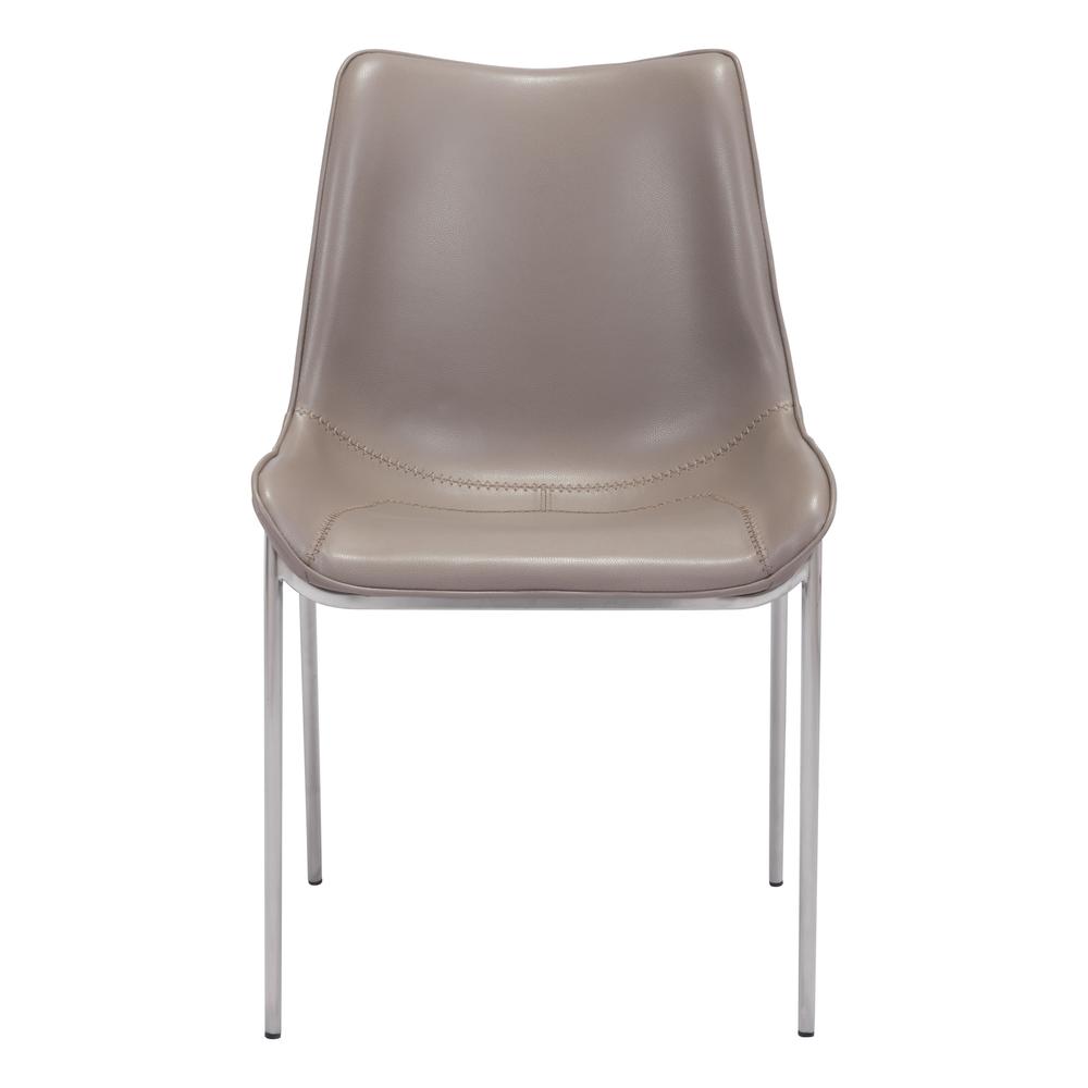 Magnus Dining Chair (Set of 2), Gray & Brushed Stainless Steel, Belen Kox. Picture 3