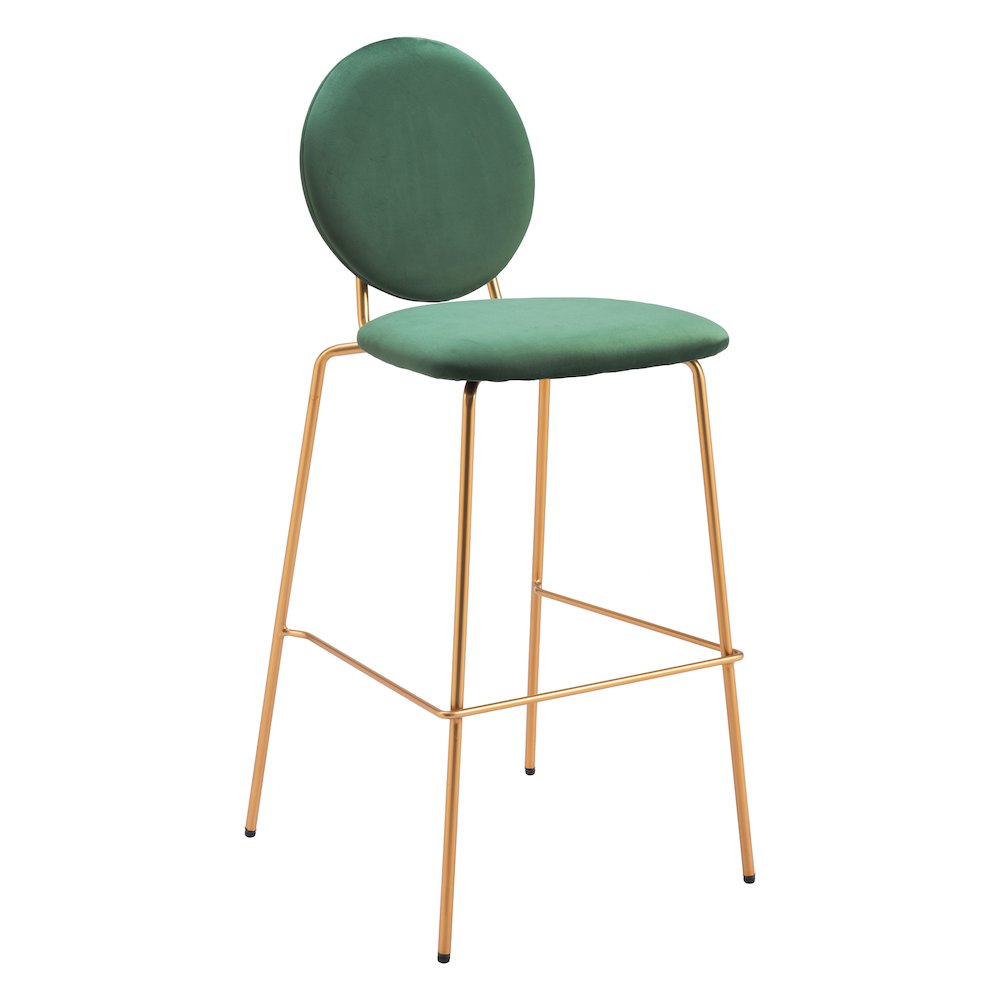 Odessa Barstool (Set of 2) Green & Gold. Picture 1