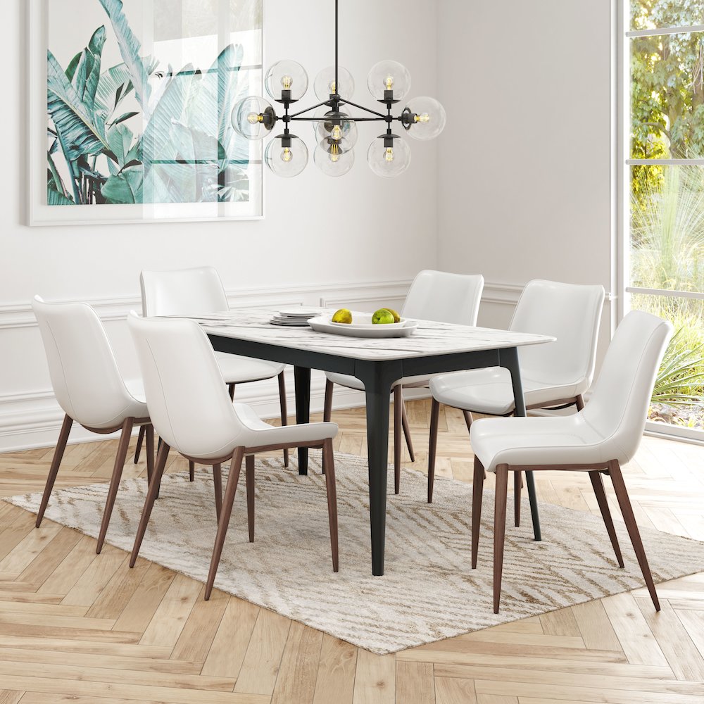 Magnus Dining Chair (Set of 2) White & Walnut. Picture 9