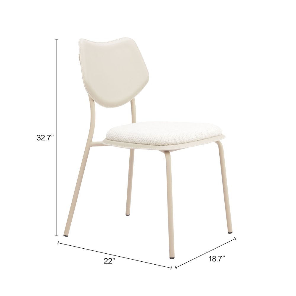 Zeal Dining Chair (Set of 4) Light Gray & Beige. Picture 7