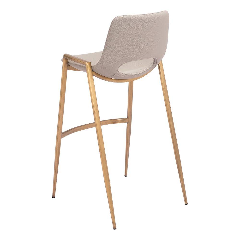 Desi Barstool (Set of 2) Beige & Gold. Picture 5