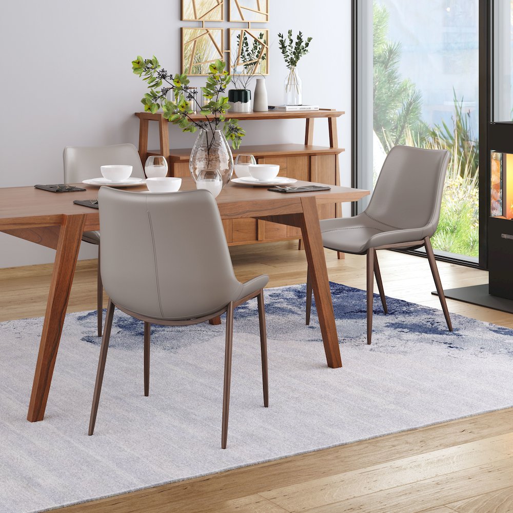 Magnus Dining Chair (Set of 2) Brown & Walnut. Picture 10