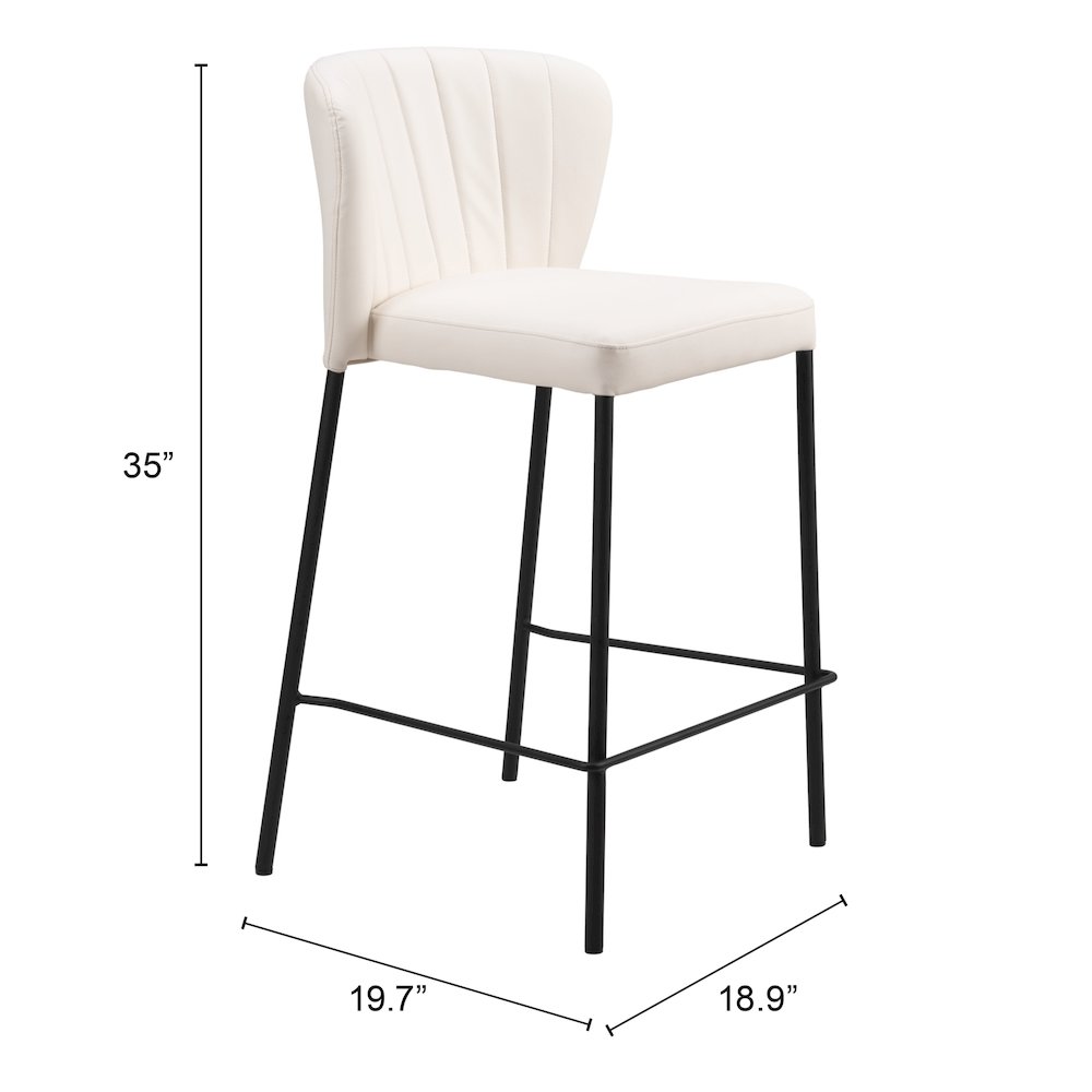 Linz Counter Stool (Set of 2) Cream. Picture 7