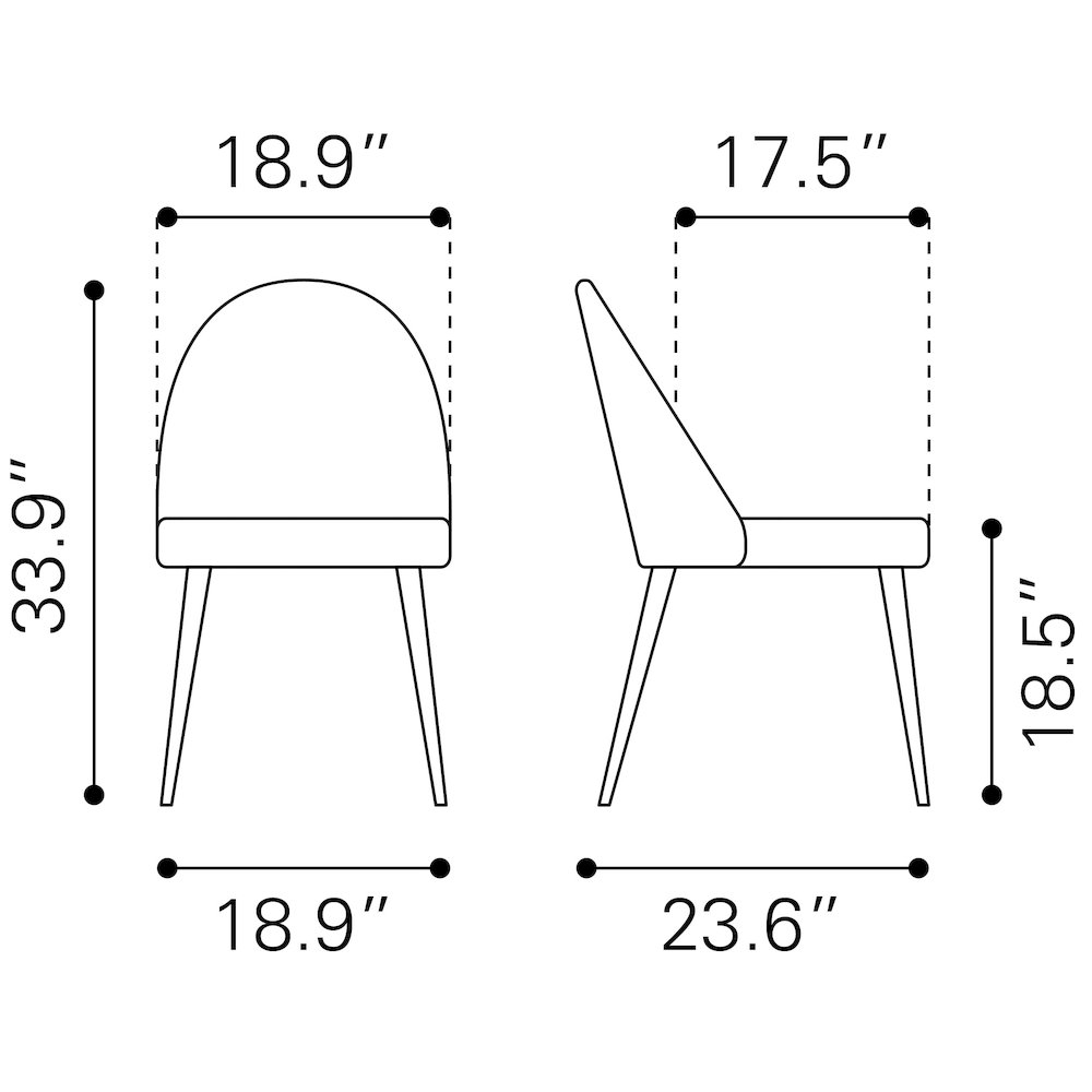 Silloth Armless Dining Chair (Set of 2) Brown. Picture 10