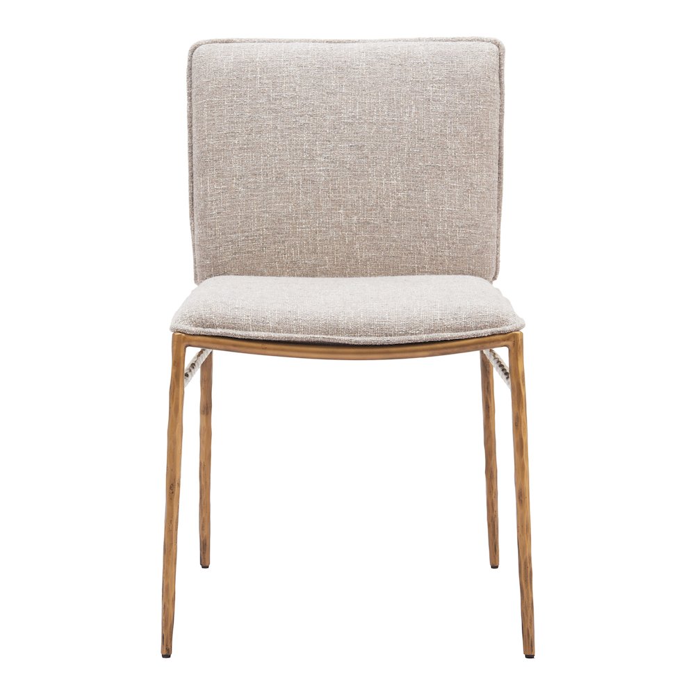 Nordvest Dining Chair Beige & Gold. Picture 3