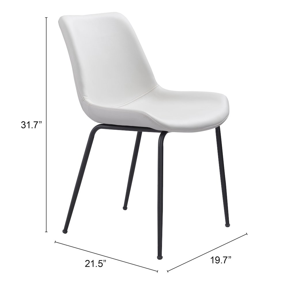Byron Dining Chair (Set of 2) White. Picture 7