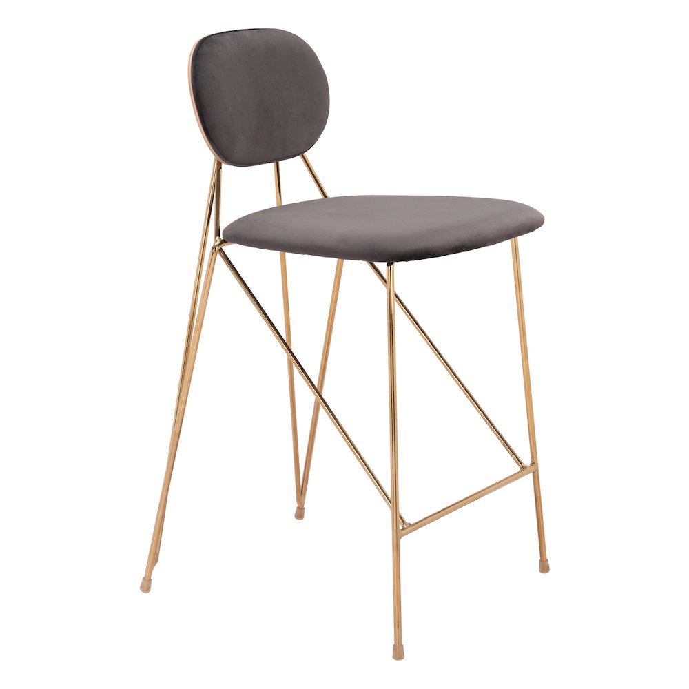 Georges Counter Stool (Set of 2) Gray & Gold. Picture 1