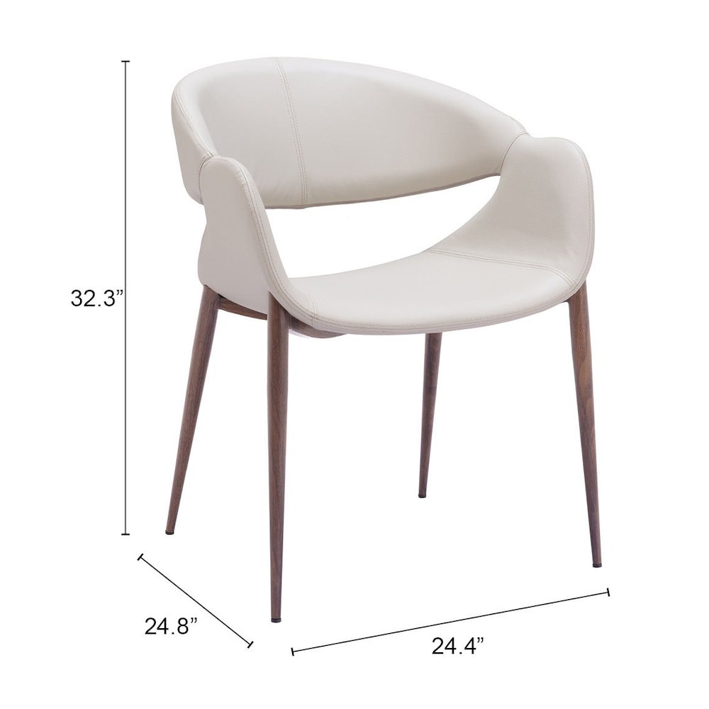 Limay Dining Chair (Set of 2) Beige & Walnut. Picture 7