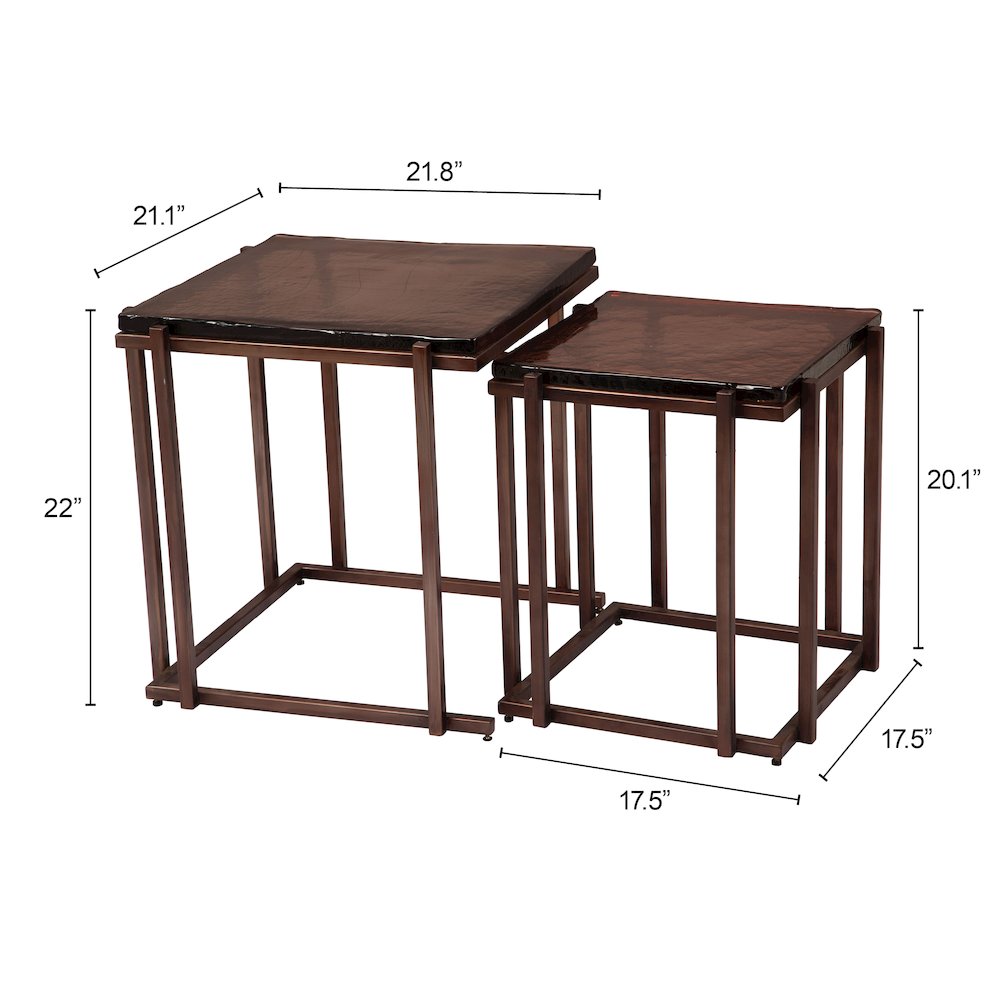 Shimai Nesting Tables (2-Piece) Bronze. Picture 5
