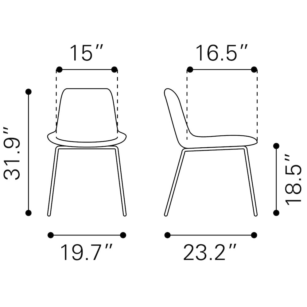 Byron Dining Chair (Set of 2) White. Picture 12