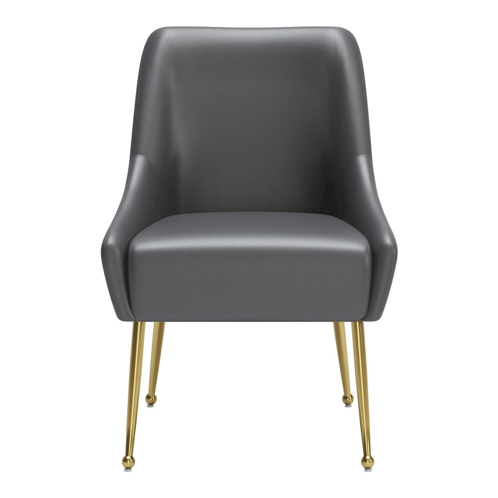 Maxine Dining Chair Gray & Gold. Picture 3