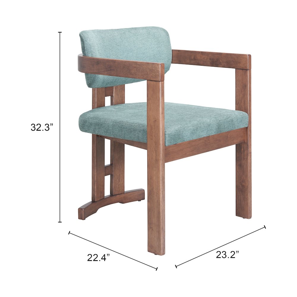 Poly Dining Chair Moss Gray & Walnut. Picture 7