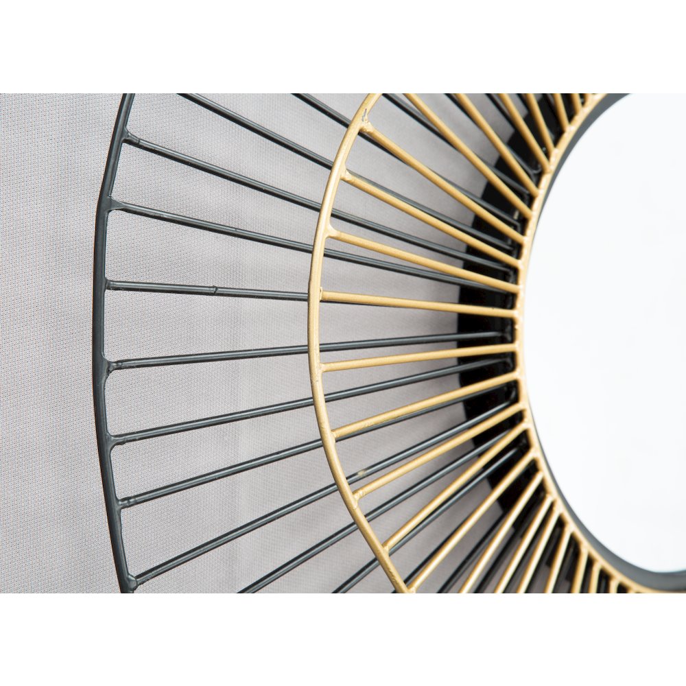 Comet Round Mirror Black & Gold. Picture 3
