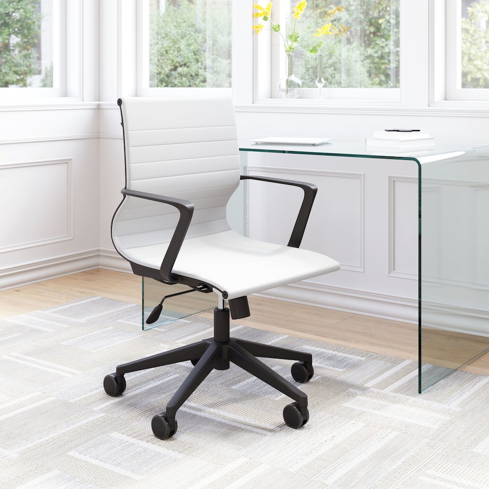 White Mid-Back Stacy Office Chair, Belen Kox. Picture 6