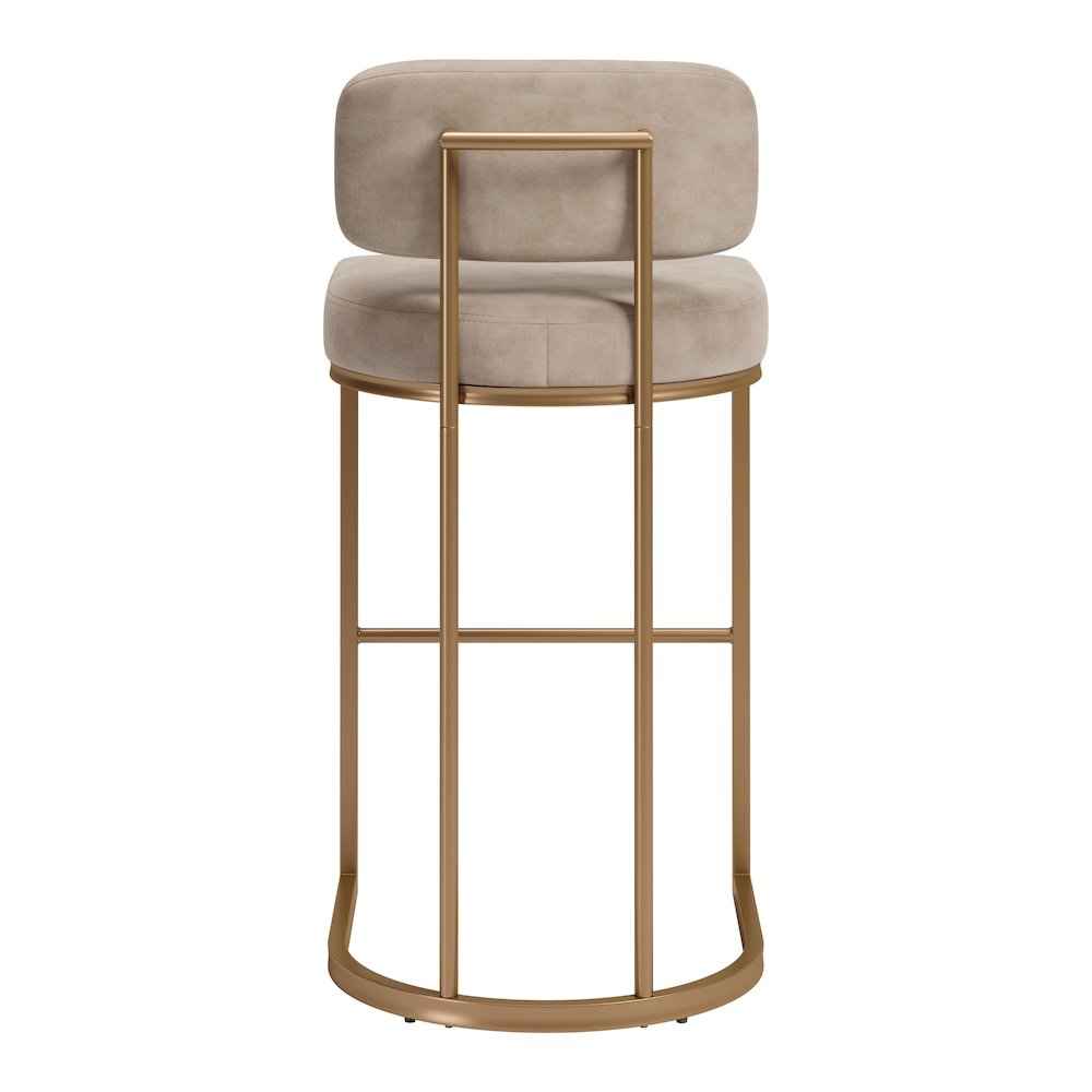 Velar Barstool (Set of 2) Beige & Bronze. Picture 5