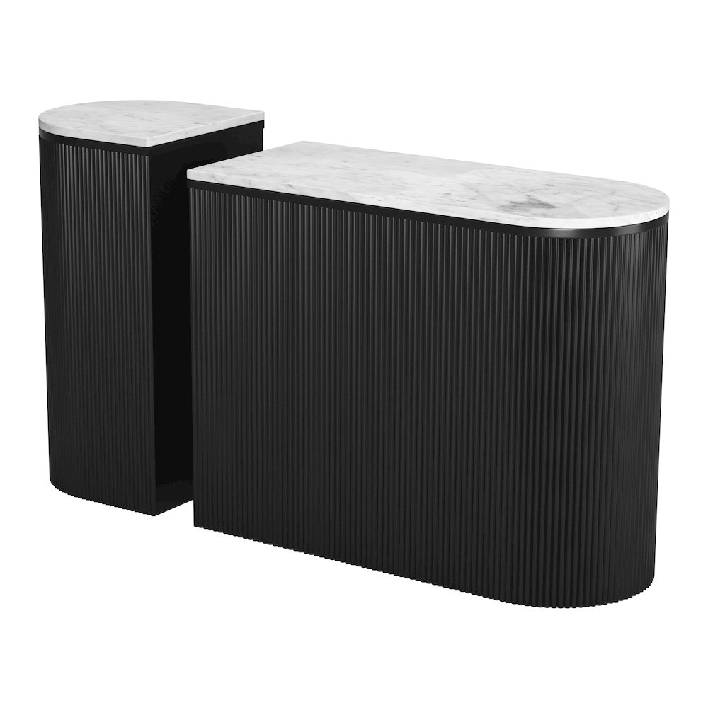 Ormara Console Table Set (2-Piece) White & Black. Picture 6